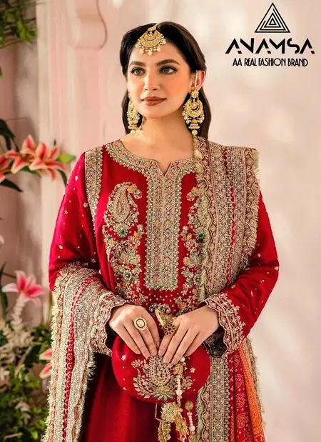 Anamsa 263 Faux Georgette Pakistani Suit Wholesalers In Delhi
